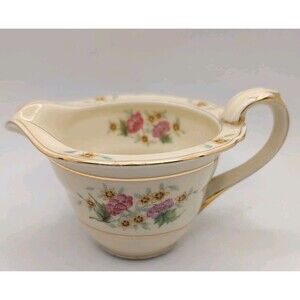 Black Knight Waldenburg Studios Footed Creamer Picture Delmonte Floral Pattern